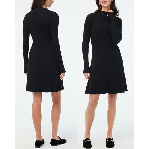 J. Crew Factory Dresses & Skirts - J Crew Factory | NWT | Ribbed mini sweater-dress in Black | Sz XS